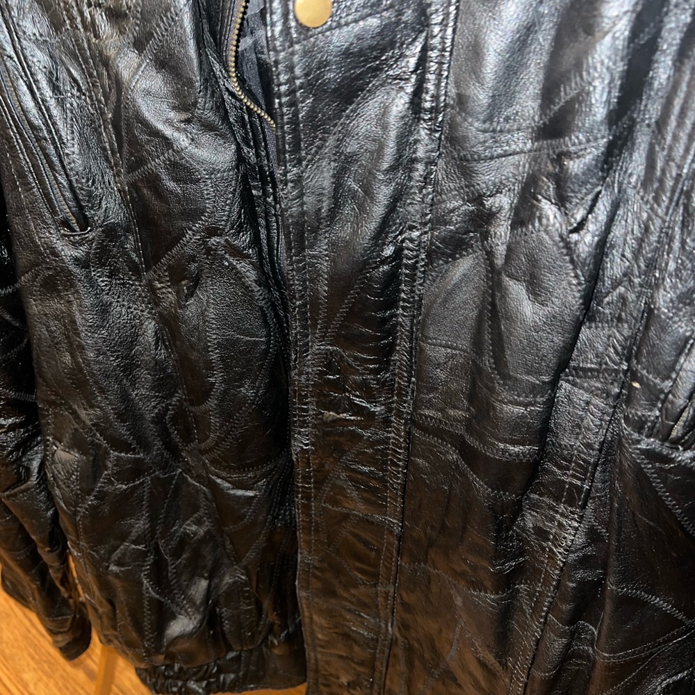 Italian Stone Patchwork Design Navarre Leather Ja… - image 6